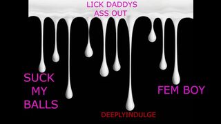 SISSY SUCKING AND DRAINING DADDYS BALLS LIKE A WHORE (AUDIO PORN )