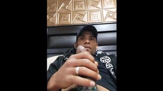 Guy masturbates hard before going to bed