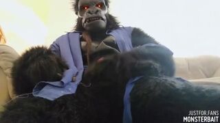 Switching Channels Film Man Transforms into a Gorilla and Jerks Off Plus Monster Porn Trailers