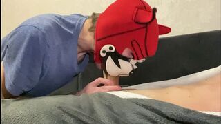 Russian puppy sucks deepthroat big cock
