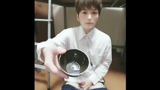 Handsome Japanese masturbation Finally, mass ejaculation in the cup!
