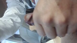 Extremely public parking lot jacking off