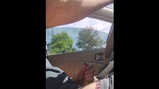 Risky drive and jacking off broad day light