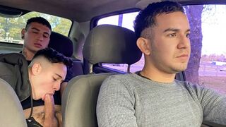 First Date Turns Into Hot Threesome For Luca Libra & Dimitri Star And Their Taxi Driver - SayUncle