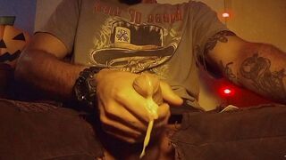 POV HALLOWEEN TRICK OR TREAT BANANAXXXBOY JERK OFF THROUGH THE HOLE OF RIPPED SHORTS AGAIN???? #2