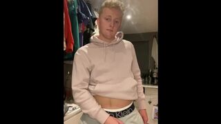 Twink jerks and plays with tight hole