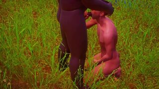 the guy undressed to the goal began to suck a friend and masturbate cock