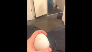 Tristan Gorjazz tries Tenga EGG Wave and cum