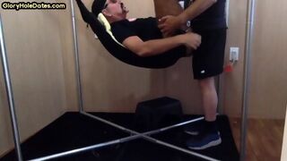 Deepthroat Amateur DILF Fucked In Sling After Long Deep BJ