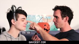 FamilyDick - Dad Massages And Fills Stepsons Pink Hole