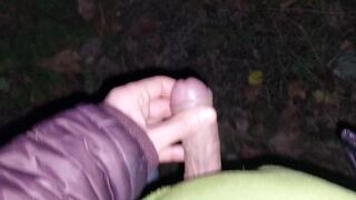 Public cruising in local forest becomes hotter when a thick mature load creampies young twink mouth