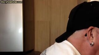 Homemade Mature Gay Sucks Gloryhole Dick In Closeup