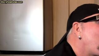 Cocksucking Amateur DILF Throats In Closeup POV Gloryhole BJ