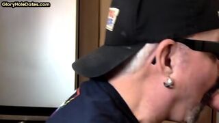 Gloryhole Loving DILF Sucks White Dick In Homemade Closeup
