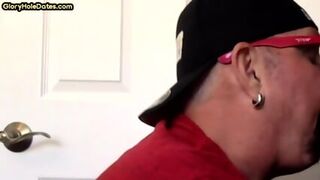 Homemade DILF Sucks Gloryhole Pecker In Amateur Closeup