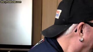 Gloryhole Mature DILF Sucks Cock In Closeup Homemade Sex