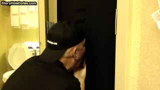 Real Gloryhole DILF Shows Greed 4 Cock And Takes It In Mouth