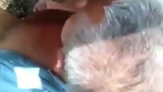 Daddy Bear Sucking Cock In Forest
