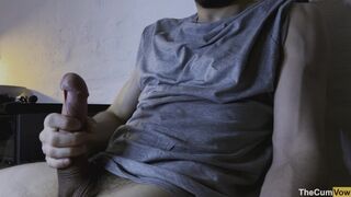 Veiny FIT Guy Jerking Off Massive Dick and Cumming - Intense Male Orgasm (4K - 60FPS)