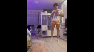 SOFTBOY jerks off in a Bershka T-shirt and PRIMARK pants