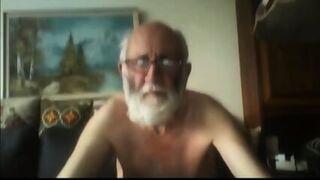 Grandpa Stroking On Webcam