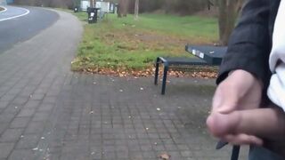 German Daddy Wanking Outdoor