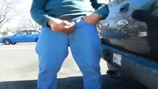 Big-Cock Daddy Stroking Outdoors