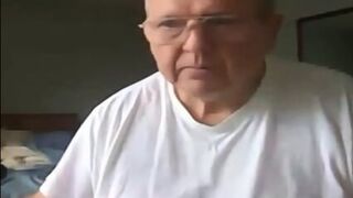 Old Man Jerking His Big Dick