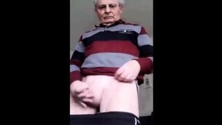 Grandpa Stroke On Webcam