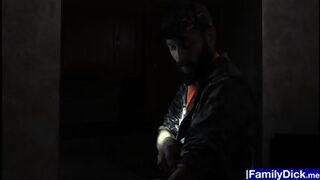 Stepson Quietly Masturbates Near Daddy And Gets Caught