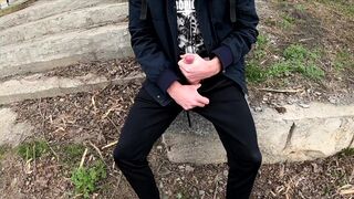 I saw a handsome guy in the parking lot and got very excited. Extreme cumshot