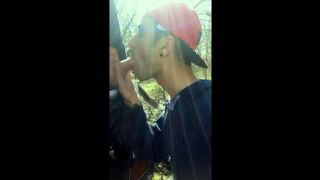 sucks straight old cock ,swallows old cum and jerks off at public