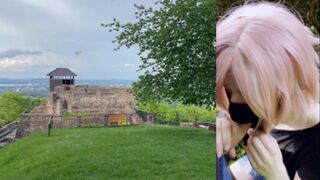 Cute Teen blowing BF's dick at a castle - NagisaIf's Adventure Blog #02