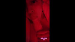 Cute teen boy tease his friend with a huge dildo before he makes him suck his big dick !!