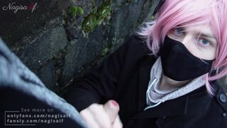 Cutest Teen giving Blowjob on a Castle in PUBLIC (almost got caught!) - NagisaIf