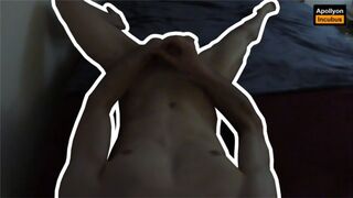 twink jerking off! French moaning and cumming on his bed - Apollyon_Incubus