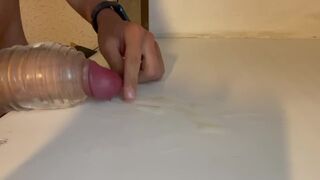 The guy fucked the masturbator with a huge dick