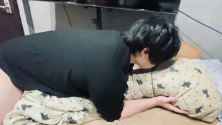 Excited stepbrother swings his hips with all his might to have pseudosex