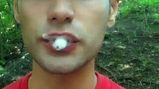 Solo long cum play in mouth - 3 strangers loads chewed till cumfoam and swallowed