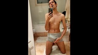 Slave is ordered to slap his balls non-stop