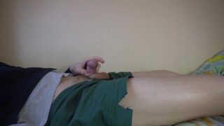 Handsome plays with cock