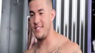 Muscly Jock Jizz Sprayed