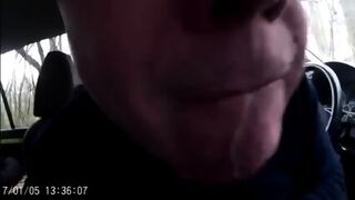 Old Men Swallows Straight Cum In Car