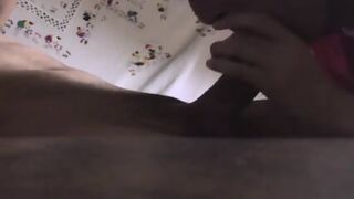 Deep Throating A Nice Curved Cock And Getting The Cum Out