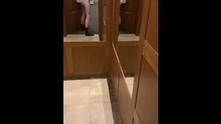 Czech twink trying to get caught jerking off in public toilet