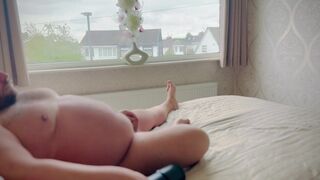 Big daddy bear gets dick sucked by automatic pump