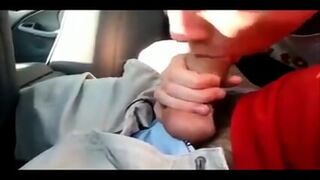 Backseat Blowjob And Cum Swallow