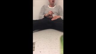 almost caught JERKING in the OFFICE BATHROOM!