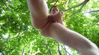 Kudoslong is outside in the woods he strips off all his clothing and wanks till he cums