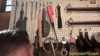 TS Dom Puts Sub Over Her Knee For Spanking